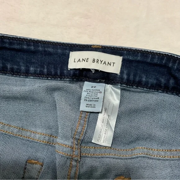 Lane Bryant Blue Denim Jeans Size 22 High Rise Straight - Picture 7 of 8
